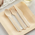 160mm Disposable Wooden Spoon Fork Knife Cutlery Outdoor Tableware Eco Friendly Biodegradable Food Safe Dinner Set