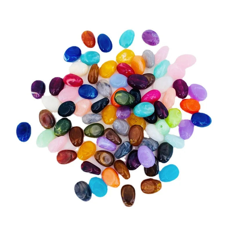 Custom Geometric Shapes Mixed Loose Beads Acrylic Faux Stone Round Beads for Jewelry Making Bracelet Necklace Accessories