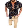 Fitspi Wholesale Summer Men's Shirt 3d Printing Single-breasted Short Sleeve Loose Hawaiian Casual Shirt