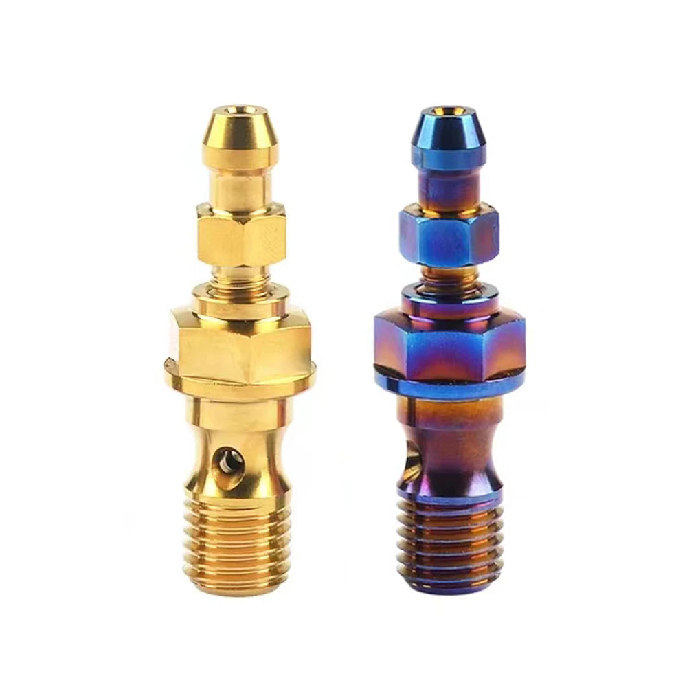 Titanium Banjo Bolt Single M10X(1.25Mm) Race Spec 19Mm Grade 5 Flanged Hex Head Titanium Banjo Bolt