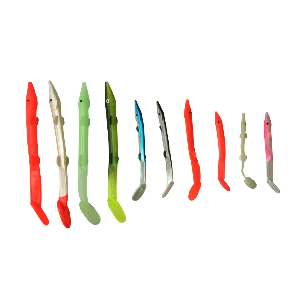 Multi-Color Sabiki Rig Eel Lure Soft Plastic Artificial Bait for Saltwater Fishing Sizes 7cm 8.5cm 11.6cm