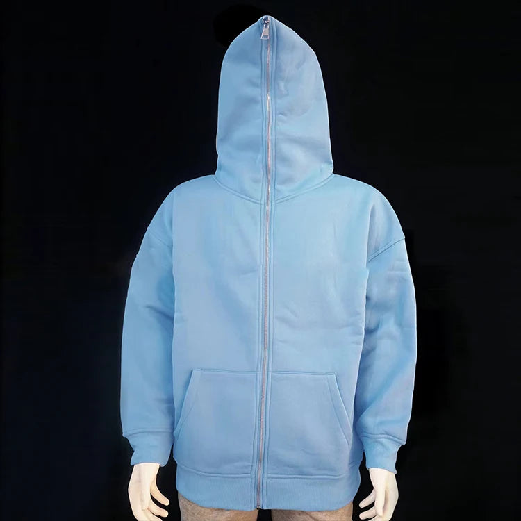Custom Oversized Zip up Hoodie Casual Streetwear Solid Blank Full Zip Pullover Sweatshirt Oversized Hooded Jacket Women