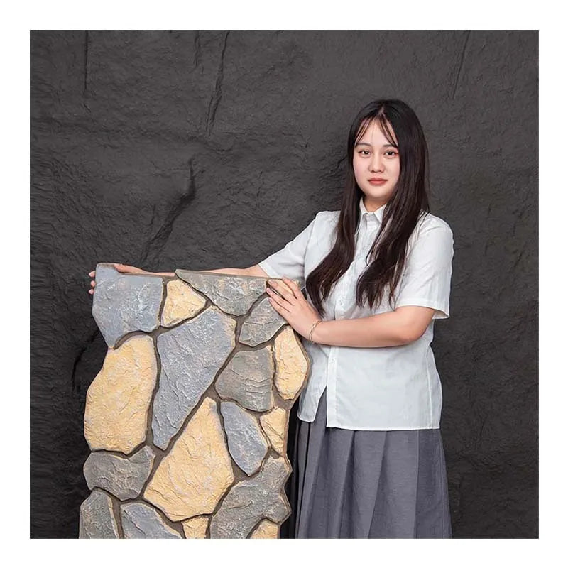 Polyurethane Faux Stone Decorative Wall Panels for Office Building Exterior Wall Cladding Interior Application Clips Balcony