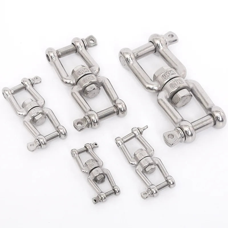 Universal Swivel Ring Figure 8 Ring Stainless Steel with Plastic Chain for Buckle Rigging Hardware Carton Box Packaging