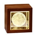 Healing Crystal Cube Laser Engraved Planet Heart Galaxy Glass Cube With Wooden LED Frame Base for Children Birthday Gift