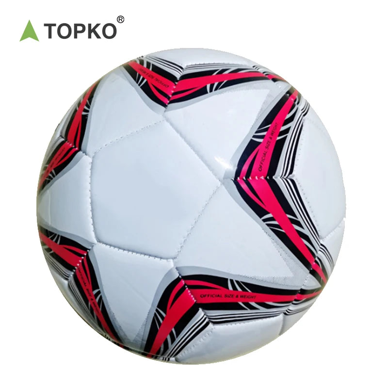 TOPKO PVC Machine-Stitched Size 5 Soccer Ball for Training & Matches