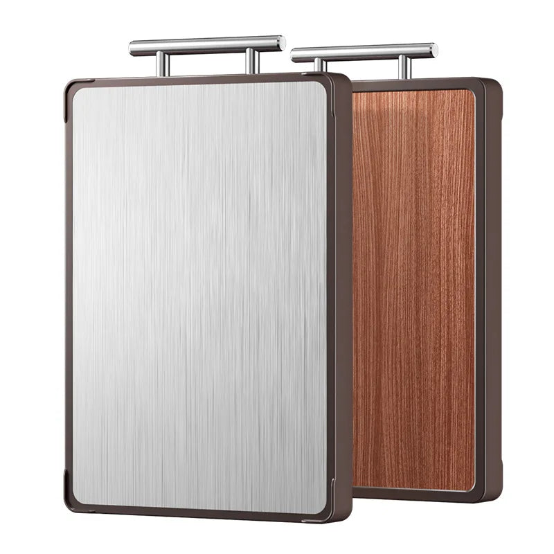 Ebony Wood Chopping Board Antibacterial Mildew Household Stainless Steel Double-sided Board Solid Wood  Sticky Cutting Board