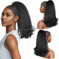 Hot Sales Yaki Ponytails Synthetic Drawstring Ponytail Hair Extensions Backward Warping Net Bag Ponytail MegaBDM