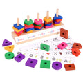 Wholesale Early Education Montessori Color Cognition Wooden Building Block Toy Geometric Shape Matching Game