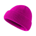 Unisex Solid Color Warm Knitted Hat Acrylic Single-cuff Winter Hats Custom Design Casual Knitted Beanie Hat