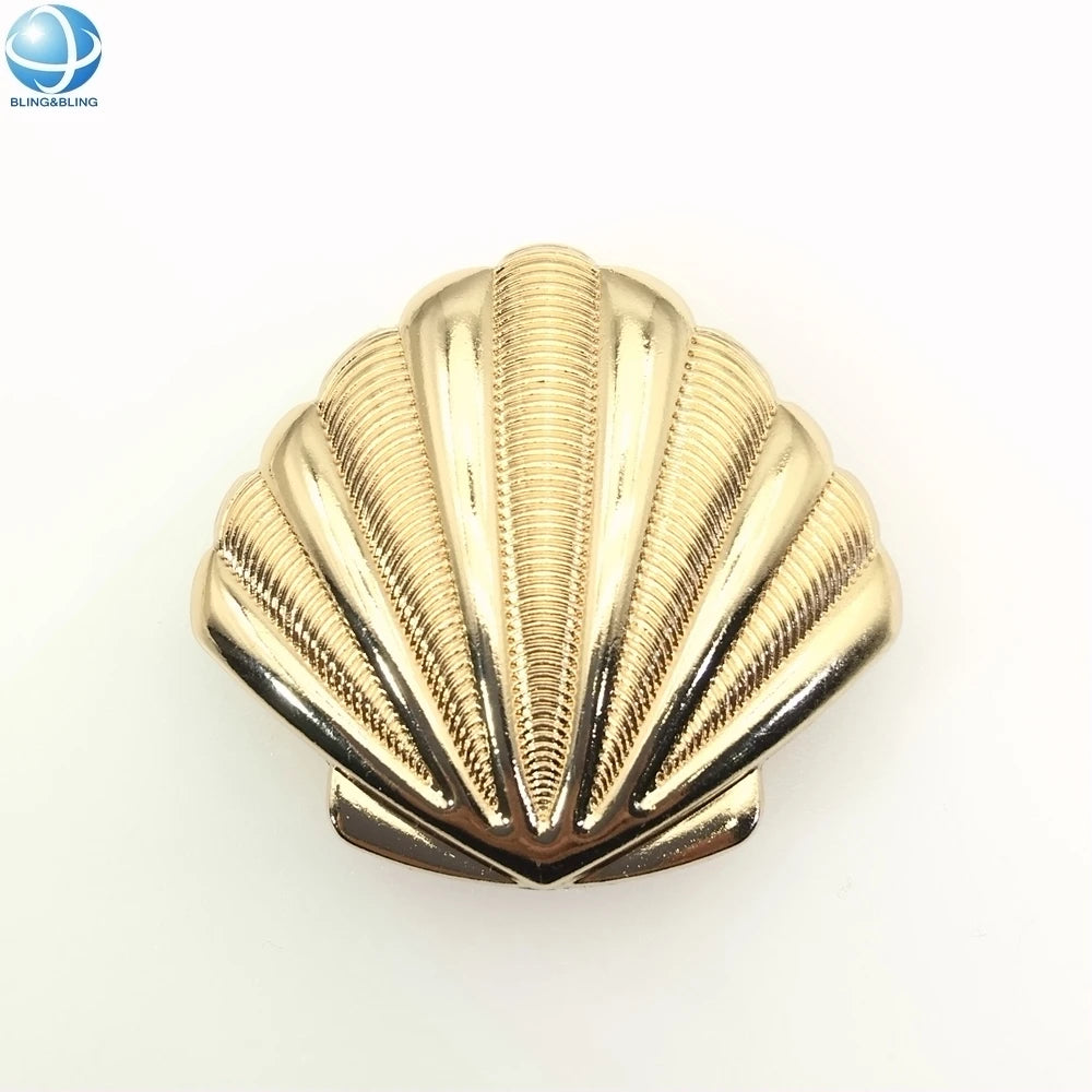 2025 New Elegant Simple Metal Scallop Shell Shape Swimwear Buckle for Underwear Front Decoration Accessories Bikini Connectors