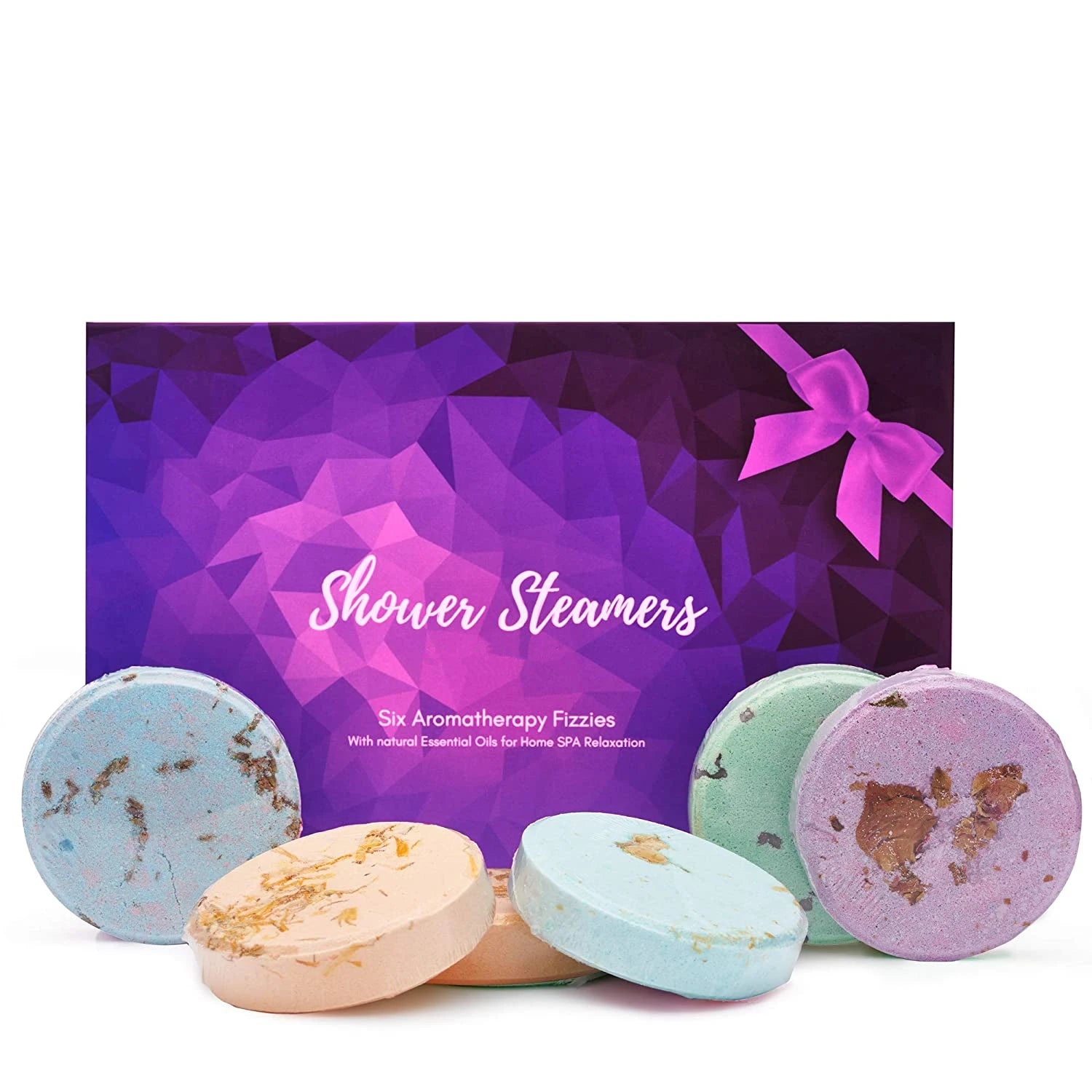 Private Label Natural Aromatherapy Shower Steamers Tablets - Variety Set of 6pcs Shower Bombs With Essential Oils