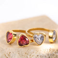 18K Gold Plated Cubic Zirconia Rings Adjustable Open Shiny CZ Zircon Stone Paved Stackable Eternity Wedding Band Ring