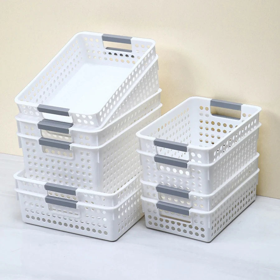 Wholesale Large Capacity PP Toy Storage Basket Thickened Household Plastic Hollow Kitchen Debris Basket for Stacking