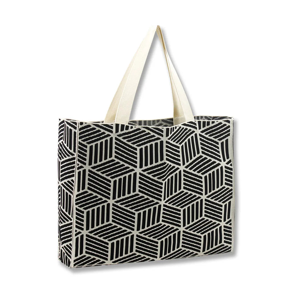 2023 Women's Large Capacity Polyester Knitted Tote Bags Factory Wholesale Leisure Fashion Portable Travel All Seasons