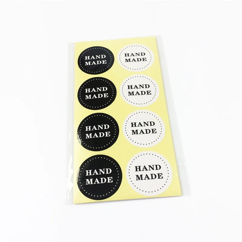 Minimalistic DIY Decor Sealing Sticker Pack 80pcs Per Pack in Black White Handmade Products Package Label for Candle Craft Use