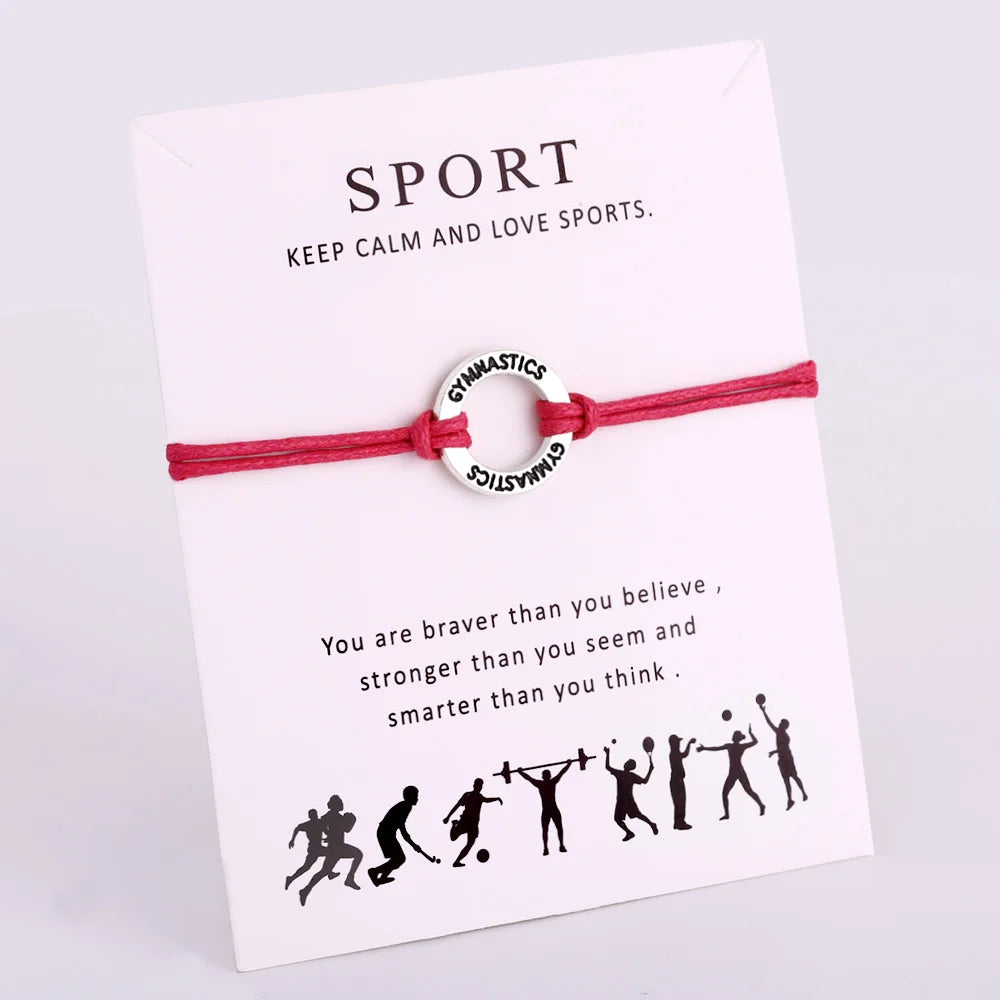 Manufacturer I Heart Love Gymnastics Handmade Calisthenics Custom Gymnast Gymnastic Mom Charm Men Rope Ladies Bracelet Women