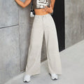 Women's High-Waisted Casual Wide Leg Jeans Loose Fit Denim Pants Washable Fabric Pantalon Femme