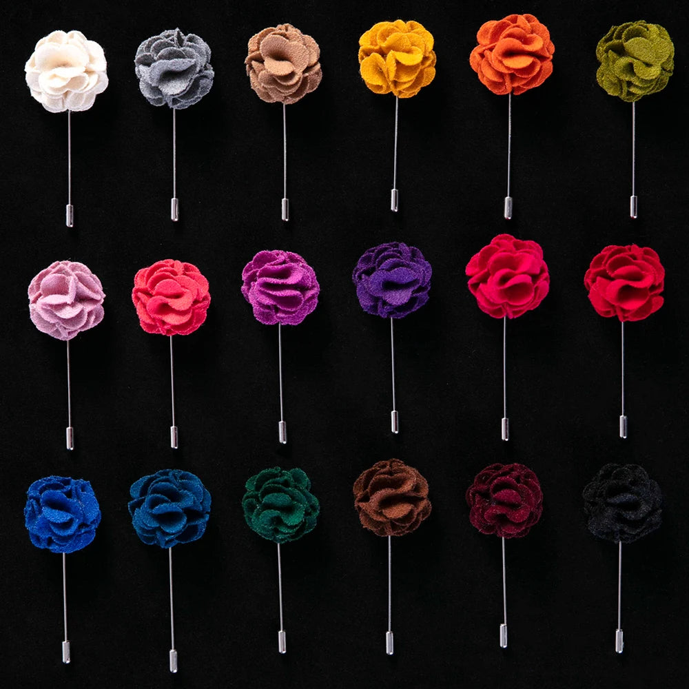 Long Needle Brooches Pins for Women Men Vintage Hand Made Fabric Jean Shirts Suits Lapel Pin Retro Brooch