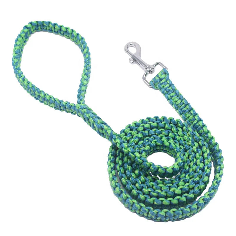 Walking Lead Comfortable Dog Training Paracord Dog Leash Portable with Strong Metal Clasp