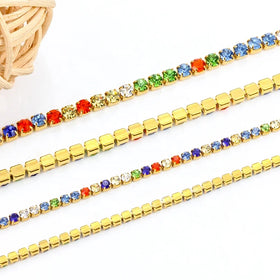 Wholesale Fine Jewelry Chains & Charms PVD Electroplated Stainless Steel Tennis Chain Necklace Chain Setting Base DIY Making