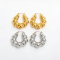 JOOLIM High End 18K Gold Plated Chunky Bubble Hoop Earrings Jewelry Stainless Steel for Women