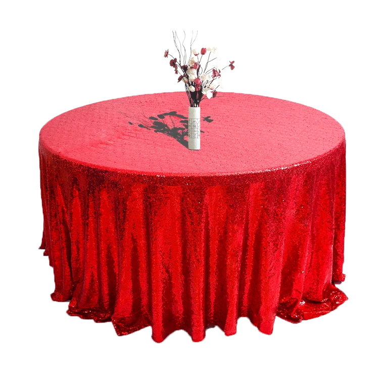 Red Gold Color Sequin Tablecloth for Wedding Banquet Round for Weddings Wedding Chairs and Tables Cover Plastic Roll