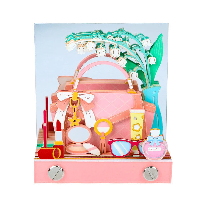 Drop Shipping Romantic Gifts 3D Memo Pad Logo Custom Notepad Paper Bag Block Note Luxury Bags Gifts for Women Girl