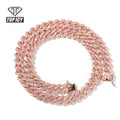 Hiphop Jewelries Iced Out 9mm Cuban CZ Link Chain Bling Miami Woman Cuban Necklace Bracelet and Anklets for Summer