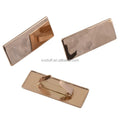 Wholesale Metal Light Gold Plated 2 Inch Metal Label Logo for Cloths Metal Purse Label