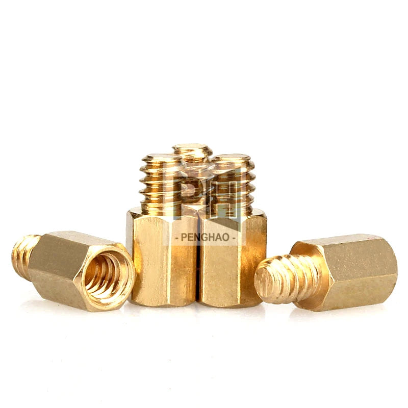 Threaded UNC 6#-32X6+4mm/6#-32X6.5+4mm Spacer Pillar Computer PC Motherboard Female Male Standoff Spacer Hex Brass Standoff