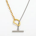 JOOLIM Ready To Ship High End 18k Gold Plated Stainless Steel Two Tone Mixed Snake Chain Toggle Necklace Fashion Jewelry