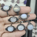 New Fashion Jewelry Moonstone Rings Gemstone Jewelry White Moonstone Rings for Women
