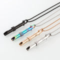 Stainless Steel Anxiety Necklace for Women Men Stress Relief Mindful Breathing Necklace Meditation Whistle Relaxation Jewelry