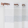 Wholesale Customizable Modern Striped Polyester Faux Linen Design Sheer Living Room Window Curtains Tulle Drapes Flame Retardant