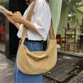 Corduroy Large Capacity Crossbody Bags for Women Vintage Hobos Shoulder Bag Ladies Solid Color Fashion Female Purses Handbags
