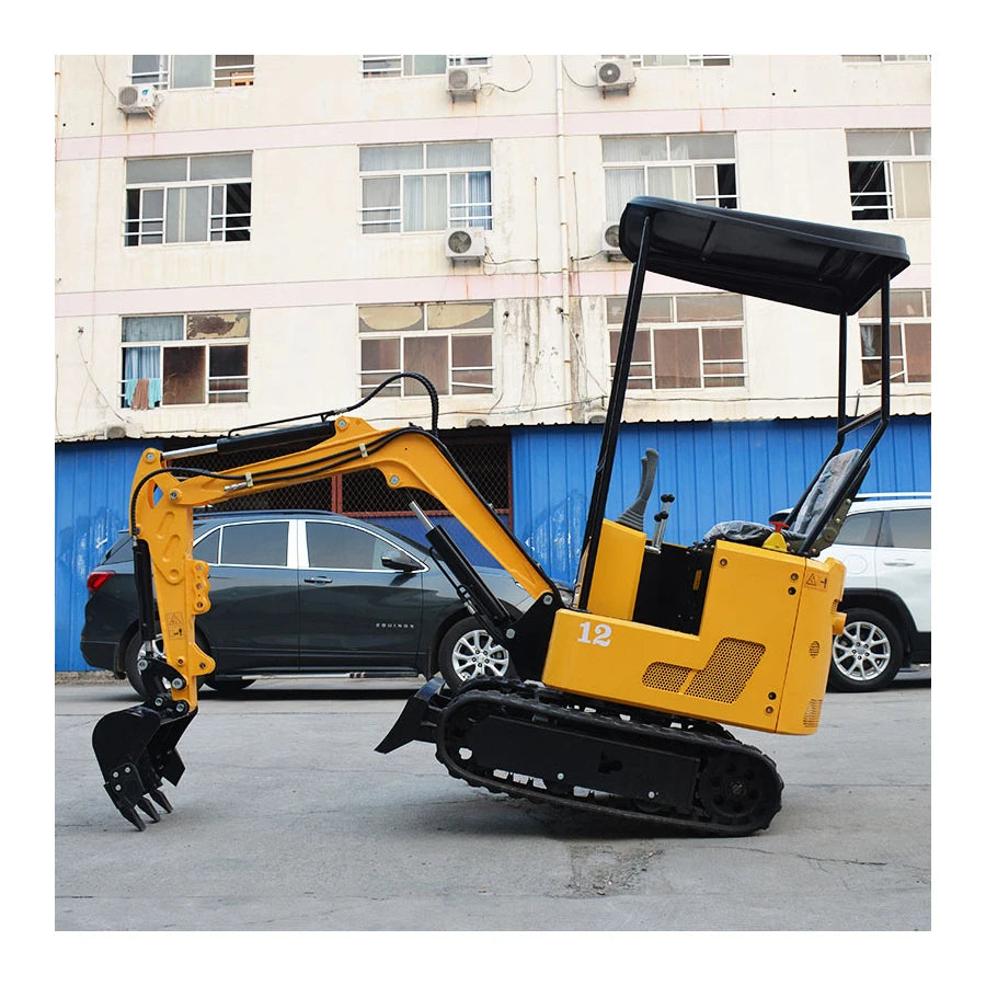 Yellow Chinese Manufacturer 1.2 Ton Mini Excavator Crawler Excavators