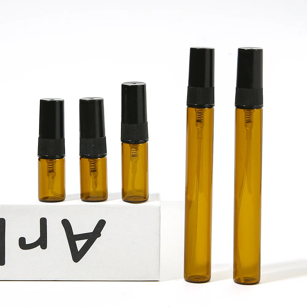 2ml 3ml 5ml 10ml Brown Amber Portable Travel Sample Glass Perfume Bottle Empty Spray Perfume Bottles