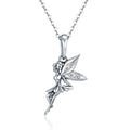 Fine Jewelry 925 Sterling Silver Necklace Beautiful Women Jewelry 925 Silver Flower Fairy Dangle Fancy Necklaces