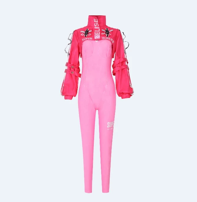 2024 Ladies Alice Streetwear One Piece Jumpsuit Formal Dresses Set With Anime Costume Style for Adult Women
