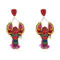 2025 Acrylic Lobster Dangle Earrings Multi Beads Handmade Drop Animal Earrings