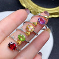 Factory Supply Korean Luxury 925 Sterling Silver Oval Cut Garnet Classic Wedding Women Finger Rings