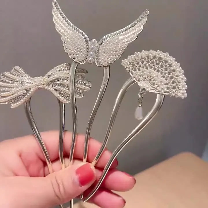 U-shaped Hairpin Simple Tassel Hairpin Rhinestone Fringed Hair Accessories Hairpin Horquillas