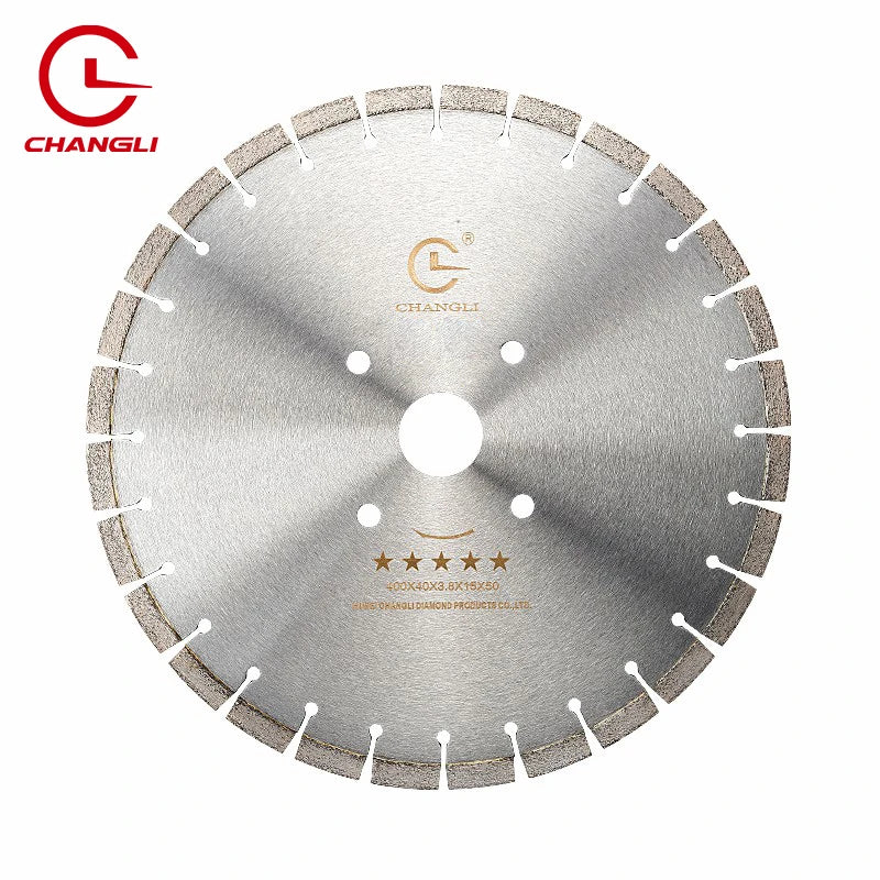 Durable Key Slot Diamond Cutting Blade Disc Power Tool Accessory 400mm 16inch Diamond Saw Blade for Wet Cutting Concrete Asphalt