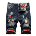 AeeDenim OEM Logo American Street Style Customize Summer Shorts Jeans Foldable Nostalgic Color Straight Denim Pants