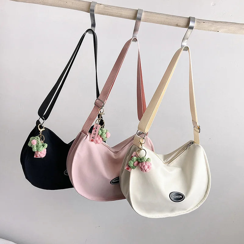 Crossbody Mujer Fashion Bags Canvas Single Shoulder Phone Pouch Underarm Dumpling Handbag Large Capacity Messenger Bag for Women