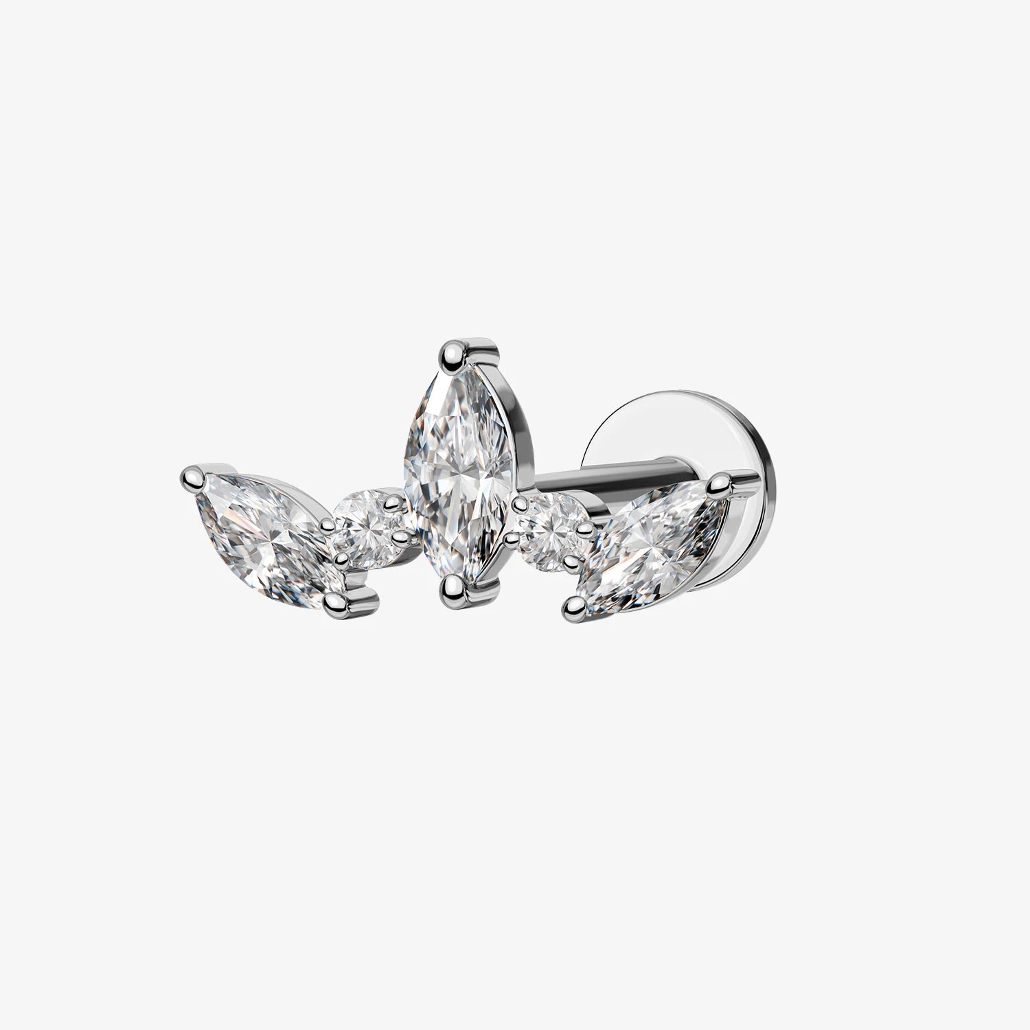 TOPOSH G23/ASTM F136 Titanium Internally Threaded Thunder Crown Butterfly Heart Star Shape Labret Stud Piercing Children's