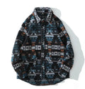 Custom Spring Geometric Pattern Shirts Men Fashion Loose Casual Brushed Flannel Overshirts Shirts for Men