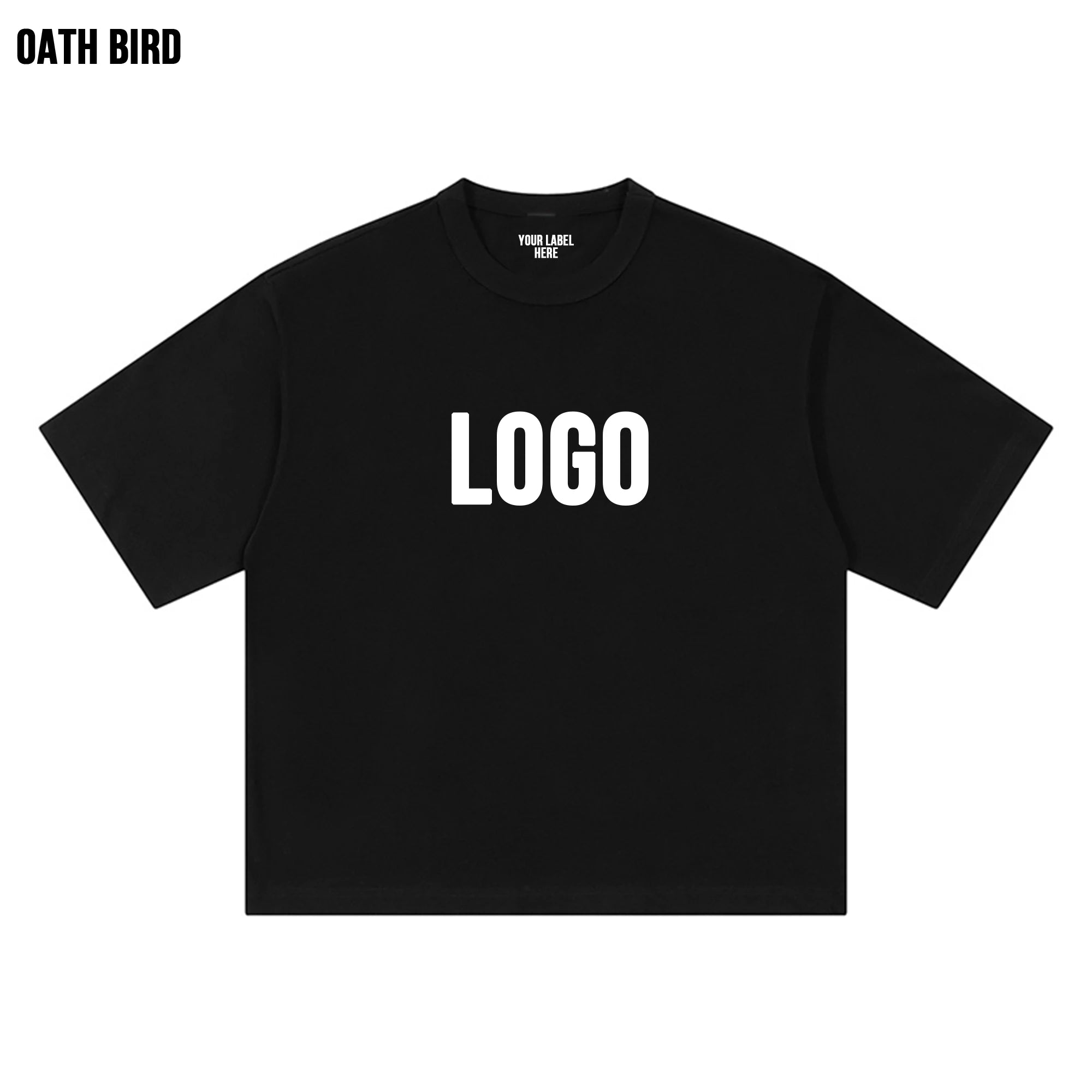 Plain Crew Neck Loose Fit Drop Shoulder Boxy T-shirt Men's Hip Hop Streetwear Custom Printing Graphic Logo Oversized T Shirt