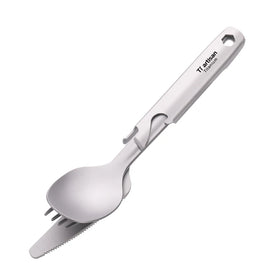 Camping Tool Titanium Cutlery Set Extra Strong Ultra Lightweight Silver 50g 3/4/5 Piece Knife Fork Spoon Chopsticks Brush Tool